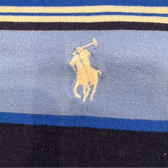 RALPH LAUREN POLO GOLF Mens Polo Shirt Blue, White, gray Stripe Sz L - Picture 6 of 10